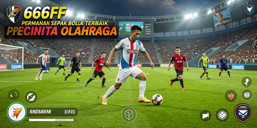 Tampilan gameplay seru dari 666FF dengan aksi sepak bola mendebarkan.