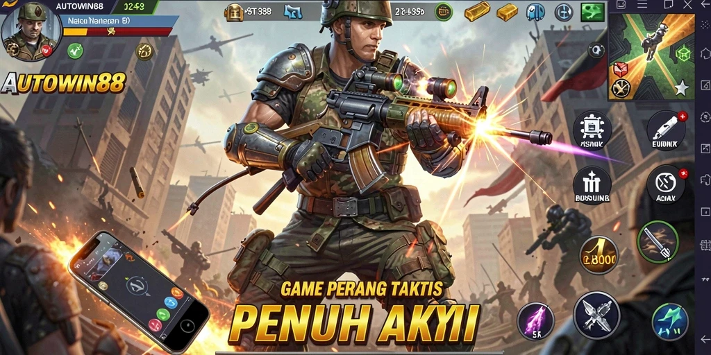 Tangkapan layar menunjukkan intensitas pertempuran dalam AUTOWIN88.