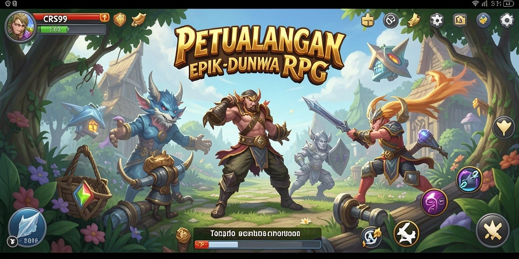 Tangkapan layar utama <strong>CRS99</strong> menunjukkan karakter dalam pertempuran yang epik.