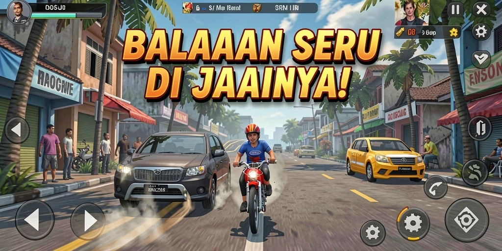 Gameplay D06 yang mendebarkan dengan mobil-mobil balap cepat.