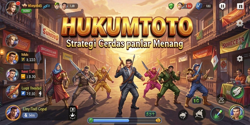 Tangkapan layar permainan HUKUMTOTO menampilkan strategi intens di medan perang.