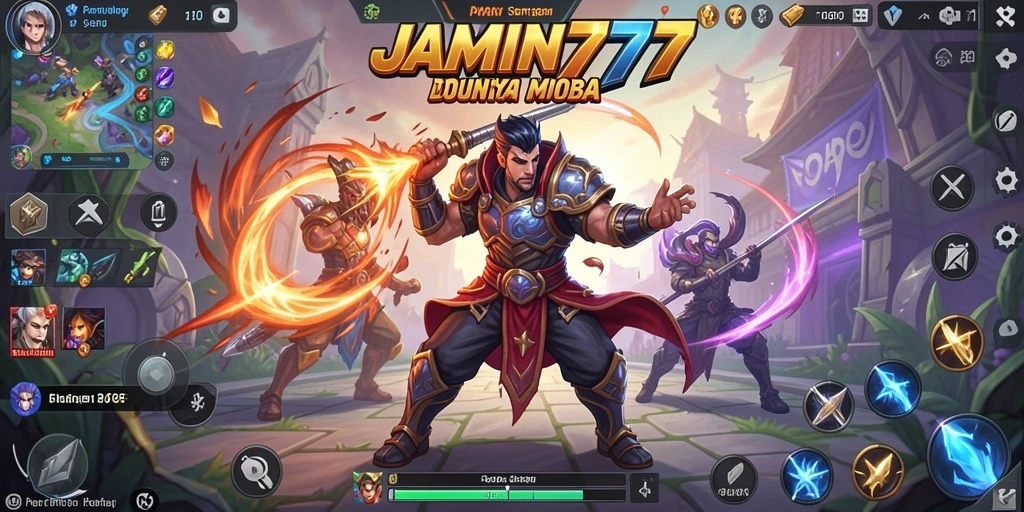Tampilan seru gameplay MOBA di JAMIN777 dengan aksi intens.