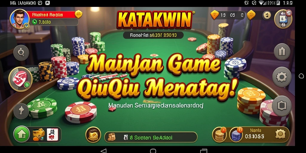 Tampilan gameplay KATAKWIN dengan suasana permainan QiuQiu yang penuh warna.