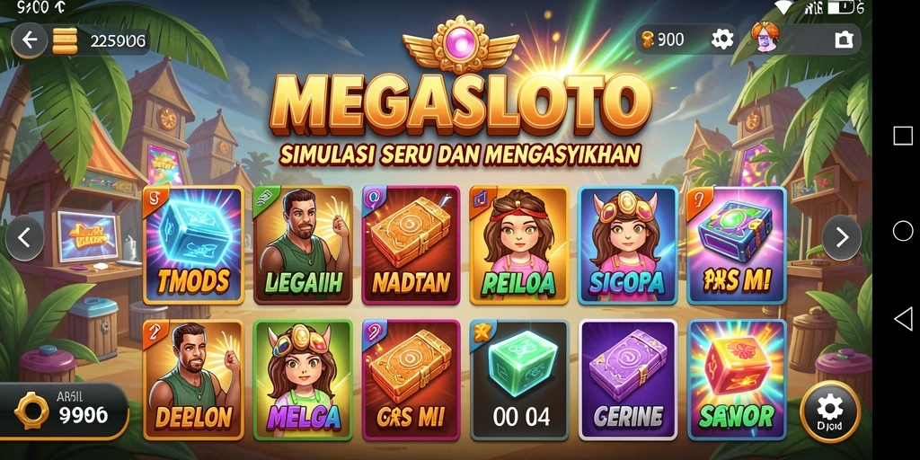 Tampilan gameplay MEGASLOTO yang menarik dan menantang.