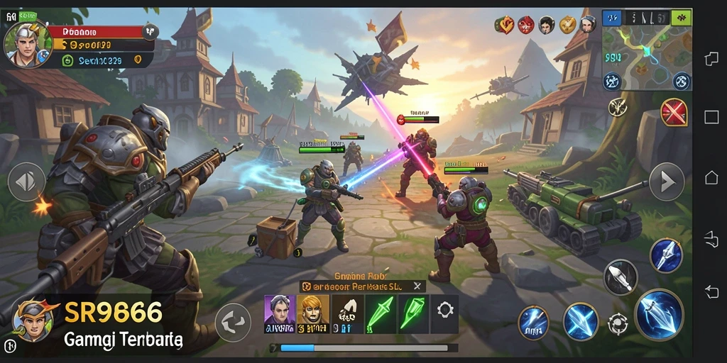 Screenshot gameplay SR996 yang menunjukkan pertempuran strategi SLG yang mendebarkan.