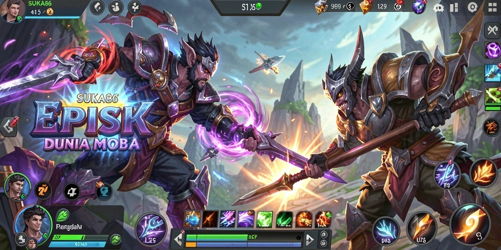 Gameplay seru dengan aksi MOBA yang intens.