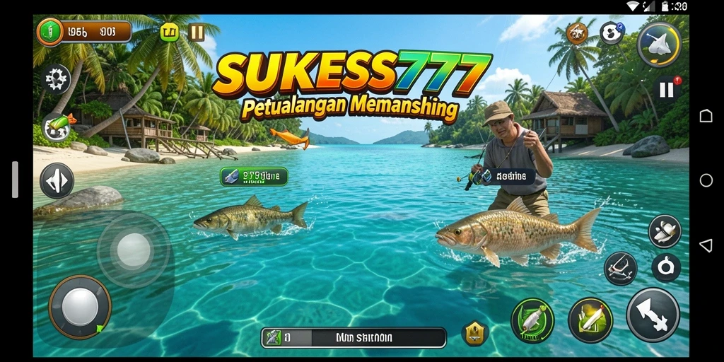 Screenshot gameplay SUKSES777 menunjukkan momen memancing yang seru.
