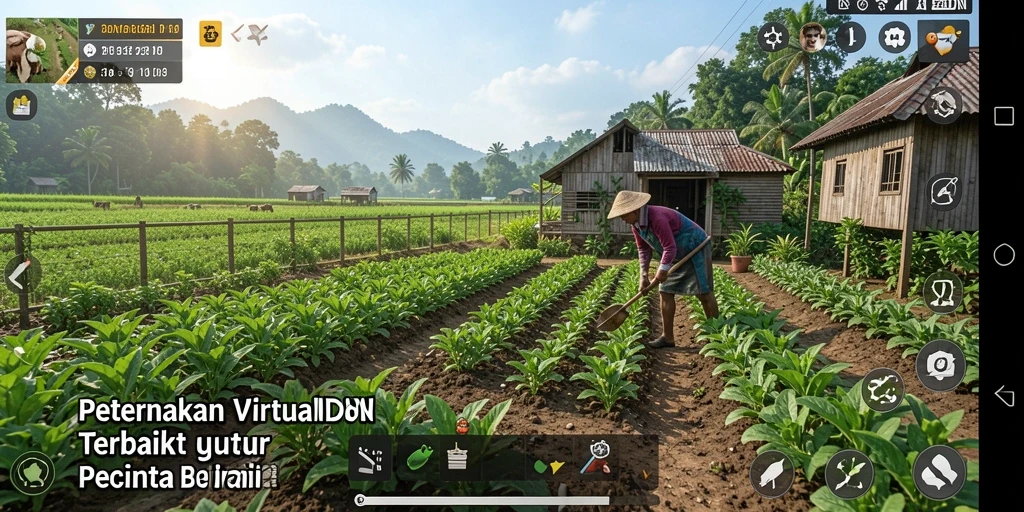Tampilan gameplay VANTAIDN yang menarik dengan aktivitas bertani.