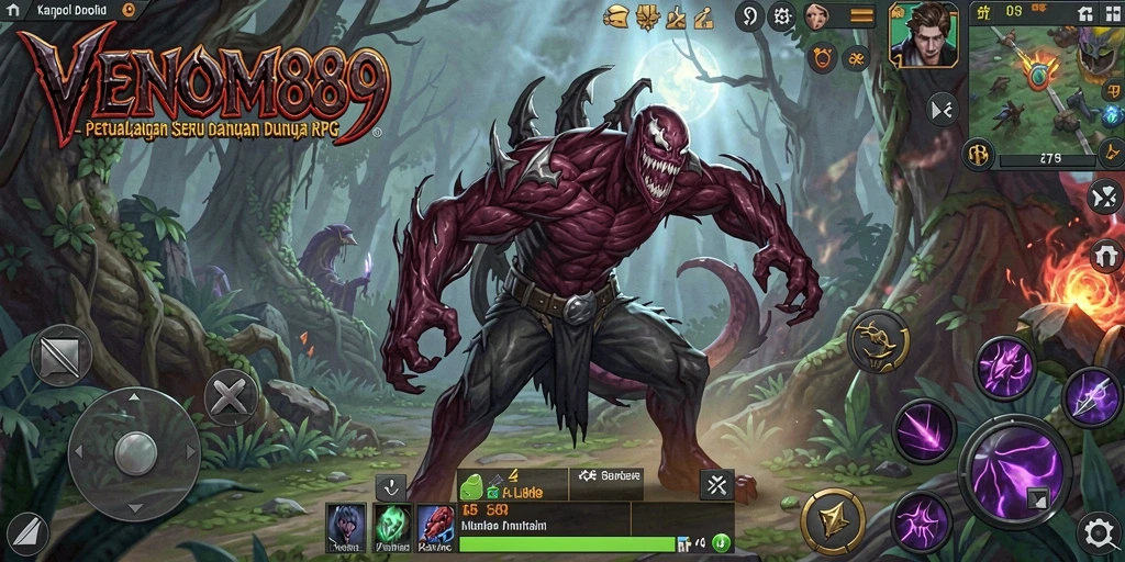Tampilan mendebarkan dari gameplay RPG VENOM889.
